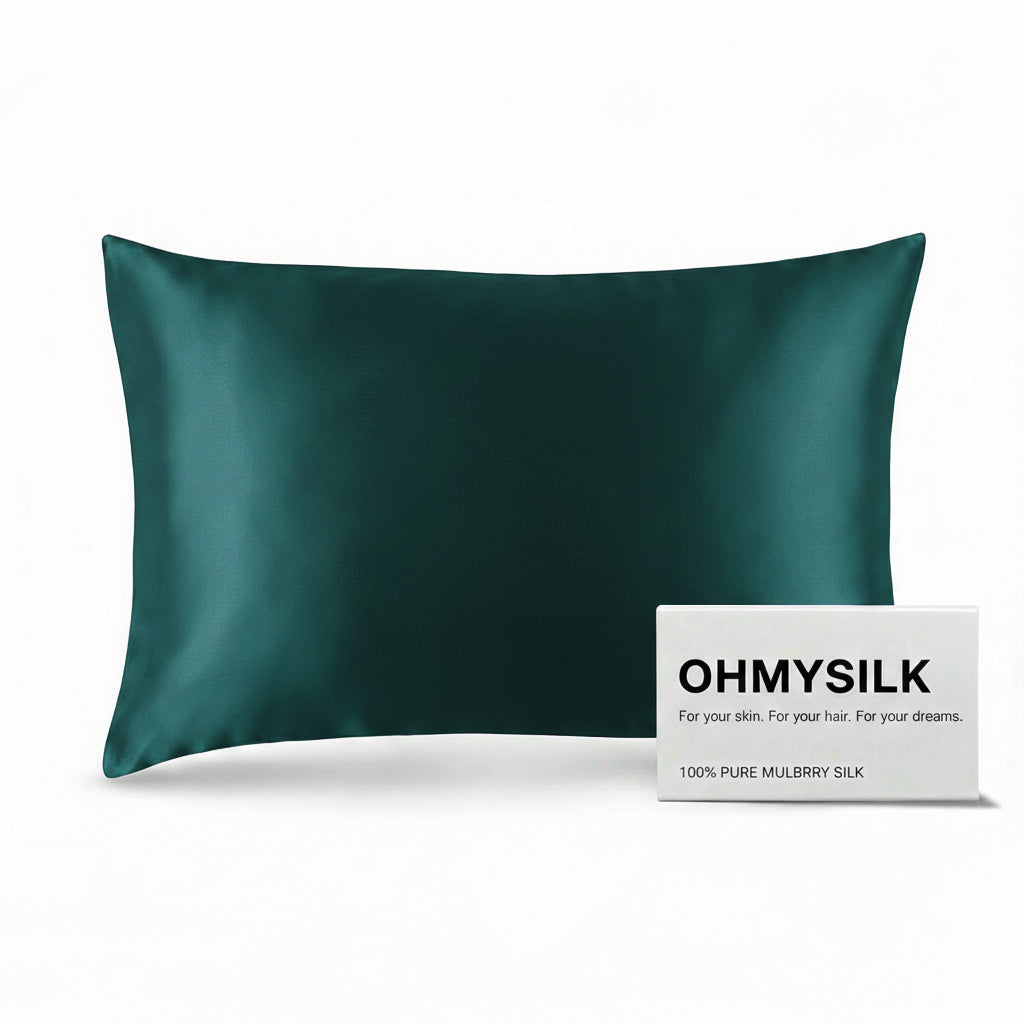 22 Momme Forest Green Standard Envelope Pillowcase